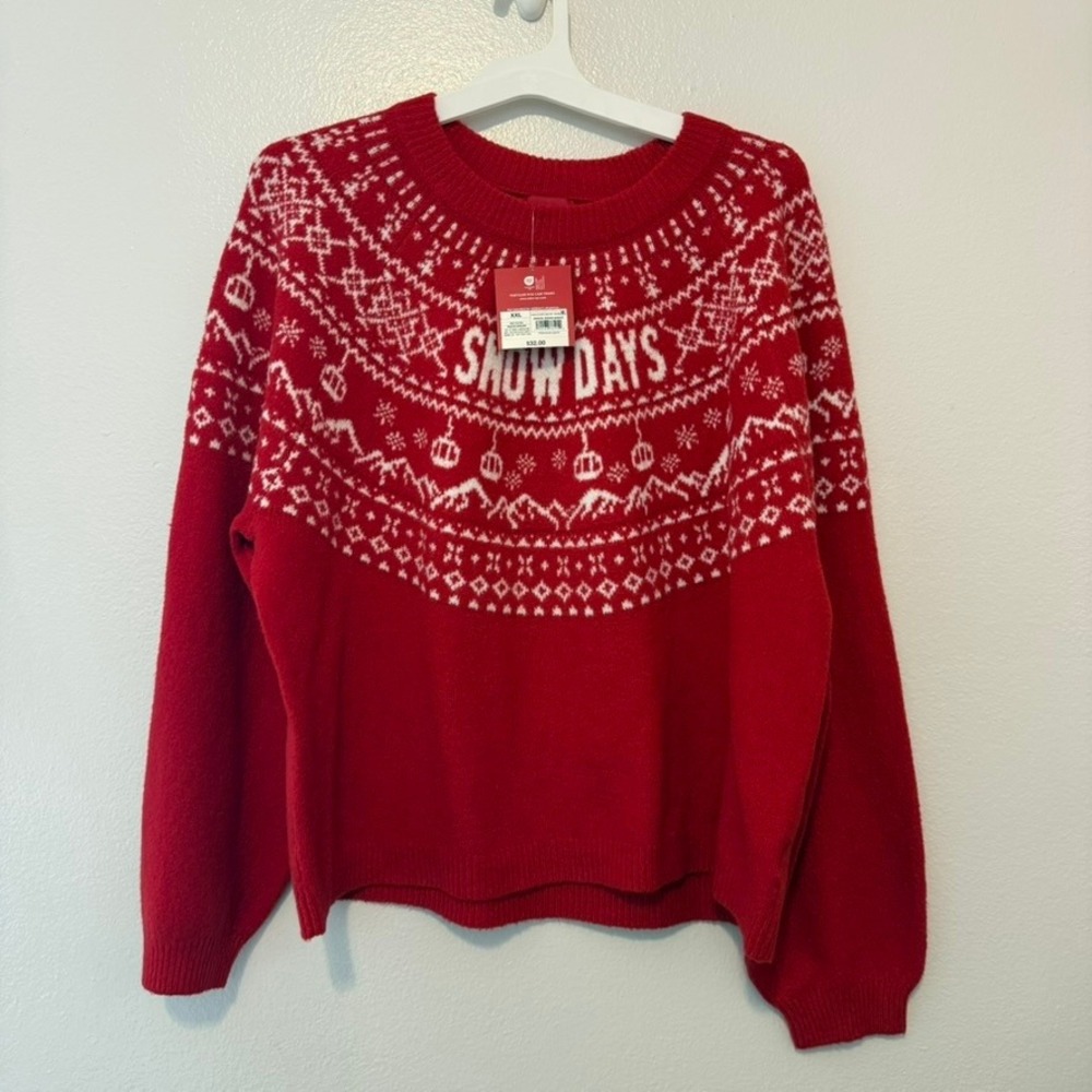Wondershop Target Red Snow Days Fair Isle Christmas Sweater XXL Ski Gondola